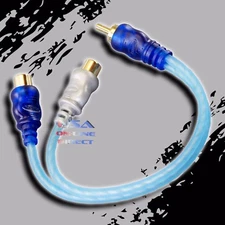 2PC RCA Y Adapter Spiral Twisted Home Marine System Platinum interconnect Cable