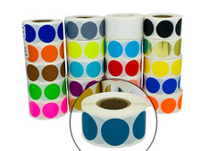 1" Round Color coded Inventory Dots Labels Stickers One Roll of 500 SLADE