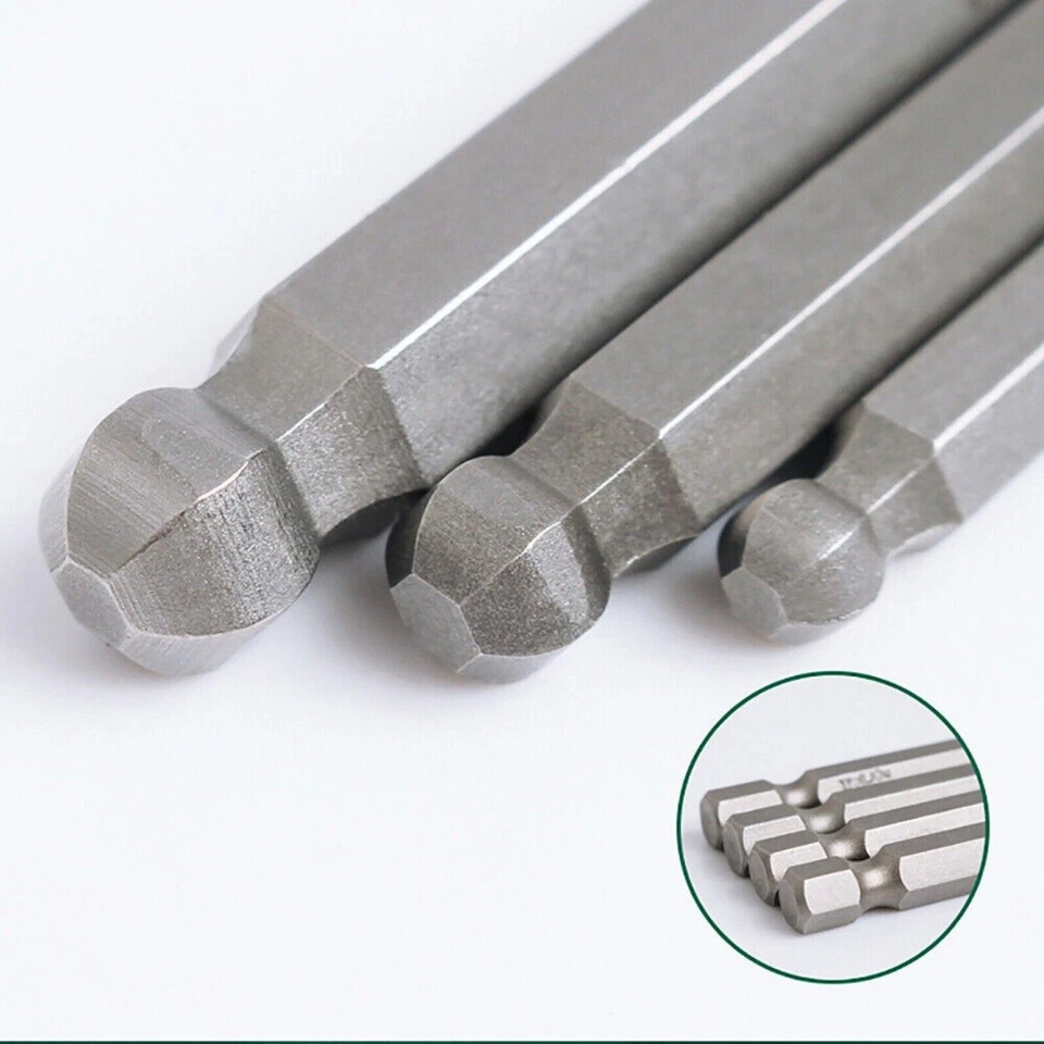 Ball Point Hex Head Screw Driver Bit Set 2-10mm Allen Key Impact Power Drill 1/4 - Image 4 of 4