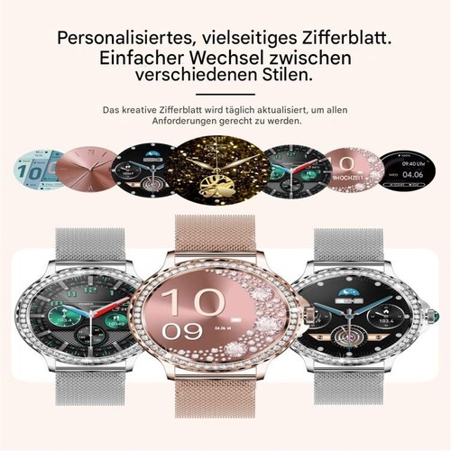 Smartwatch Damen Frauen mit Telefonfunktion Armbanduhr für iPhone Samsung Huawei - Bild 6 von 8
