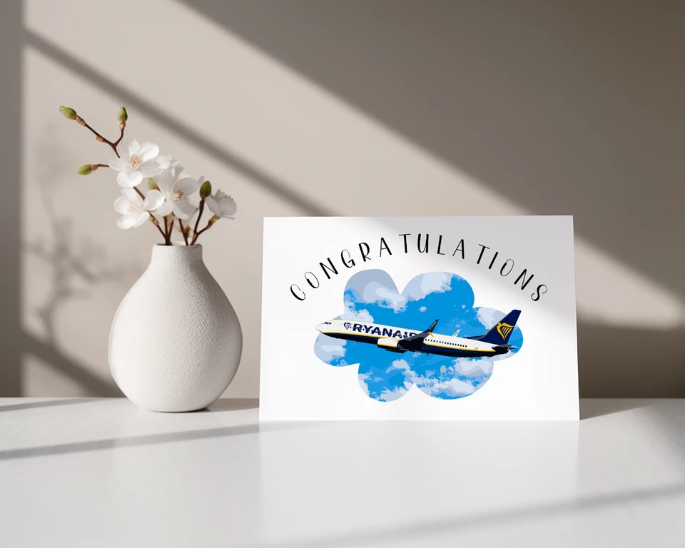 Ryanair Congratulations Plane Card Airline Pilot Cabin Crew Aviation B737 Boeing - Image 3 of 4