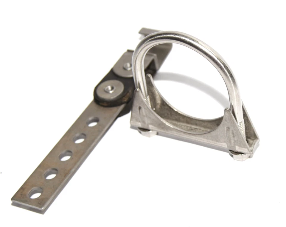 10SET Tubo de escape de alta resistencia 360° Grados Abrazadera giratoria Suspensión + Abrazadera de perno U de 3" Foto 3 de 4