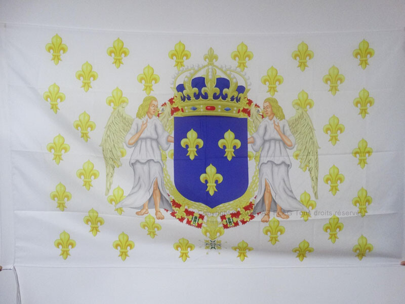 Drapeau Royaume de France Ange 150x90cm en polyester résistant pour mât