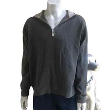 Orvis 1/4 Zip Gray Cotton Sweater Men's Size XL