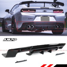 For 16-2024 Chevy Camaro Gloss Blk Rear Bumper Diffuser Smoked Reflector Lens For 16-2024 Chevy Camaro Gloss Blk Rear Bumper Diffuser Smoked Reflector Lens