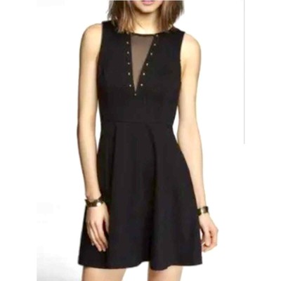 black tall mini dress Black Boat Neck Mini Dress with Sheer Overlay