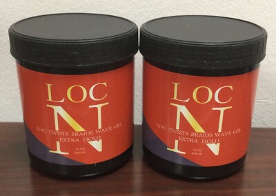 [2 PACK] LOC N Gel Loc, twists, braids, edge gel Extra Hold 16oz Exp 02/27 NEW