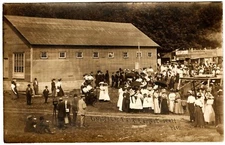 Kingsley Fair - Traverse MI 1911 COMMUNITY FAIR Exhibit Hall  Selz Shoes - RPPC