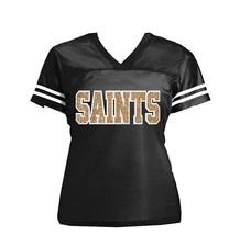 New Saints Glitter Jersey, New Orleans, Black Gold, Small Med Large XL 2X