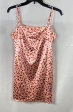 NWT Urban Outfitters Mallory Cowl Neck Slip Dress Pink Butterfly Print Womens M