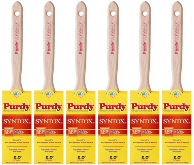 Genuine Purdy 6 Pack Syntox Flat 2'' Paint Brushes 144402620-6PK