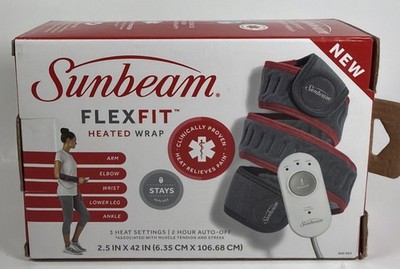 Sunbeam FlexFit Heated Wrap Arm Elbow Leg Pain Relief Auto Off Heat - New