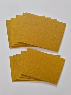 10 Blanko Weihnachtskarte Glückwunschkarte A6 quer Rohlinge Glitter Glitzer gold