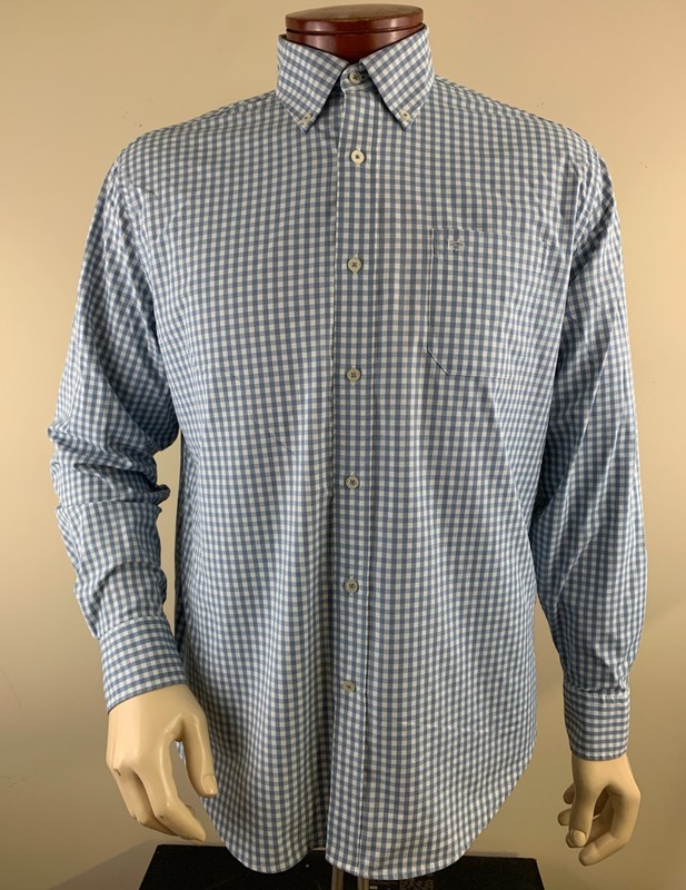 SOUTHERN TIDE Men's Intercoastal Long Sleeve Gingham Performance Shirt Size L