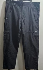 OE Pro Ocean & Earth Ski Pants Mens 2XL Black Fleece Lined Cargo Pockets Zip Fly