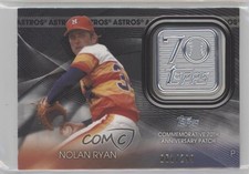 2021 Topps 70th Anniversary Manufactured Logo Black Nolan Ryan Patch HOF e8a
