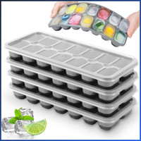 Silikon EiswüRfelform 4Er Set Bpa-Frei Stapelbar FüR Cocktails Und Babybrei