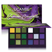Green Purple Goth Eyeshadow Palette Makeup- 18 Colors Matte Shimmer Metallic Bri
