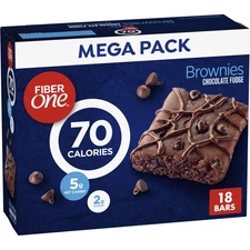 Fiber One 70 Calorie Brownies, Chocolate Fudge Snack Bars, Mega Pack, 18 Ct, ...