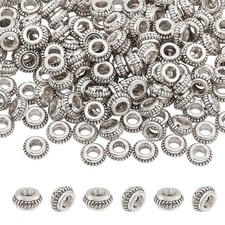 DICOSMETIC 200Pcs Flower Spacer Beads Tibetan Style Alloy Small, Silver