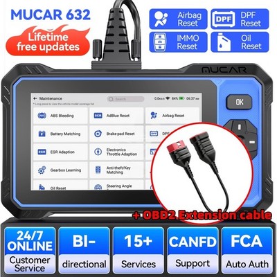 MUCAR 632 KFZ OBD2 Diagnosegerät 4 System 15 Reset OBD2 Verlängerungskabel NEW