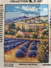 ￼ Collection D Art Printed needlepoint Tapestry Gobelin lavender fields 40x50cm