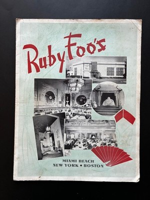 Vintage Ruby Foo's Menu COMPLETE SET with Rare Cocktail Insert Miami NY Boston
