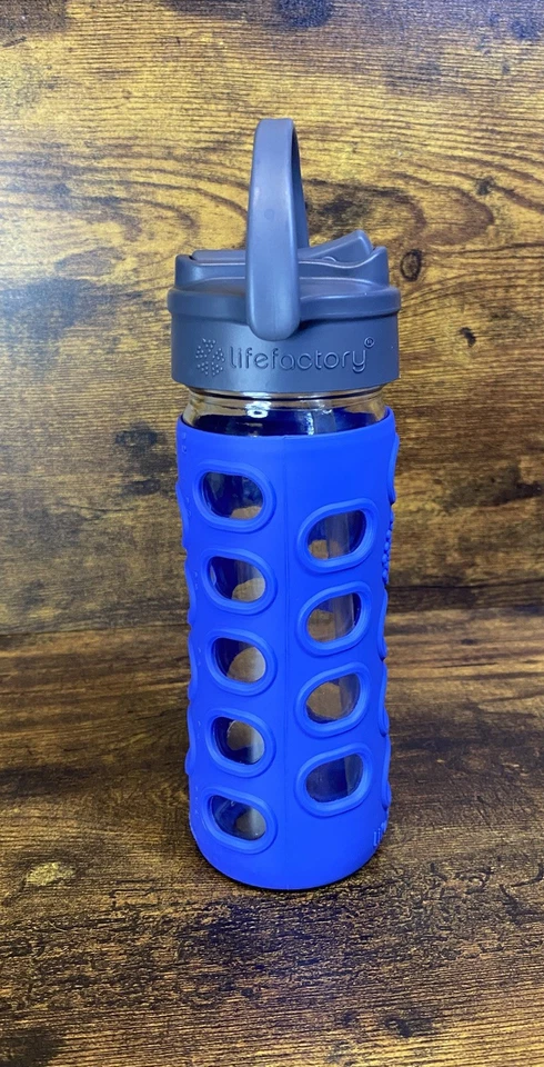 LIFE FACTORY Glass 12oz Blue Water Bottle - Image 2 of 2