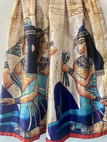 Retro 50s Style Egyptian Graphic Print Skirt - Size 8/10 - Picture 5 of 10