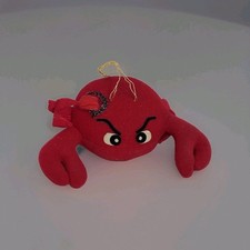 Vintage Dakin Dream Pets Red CRAB w Santa Christmas Hat Nice Clean - RARE 1974