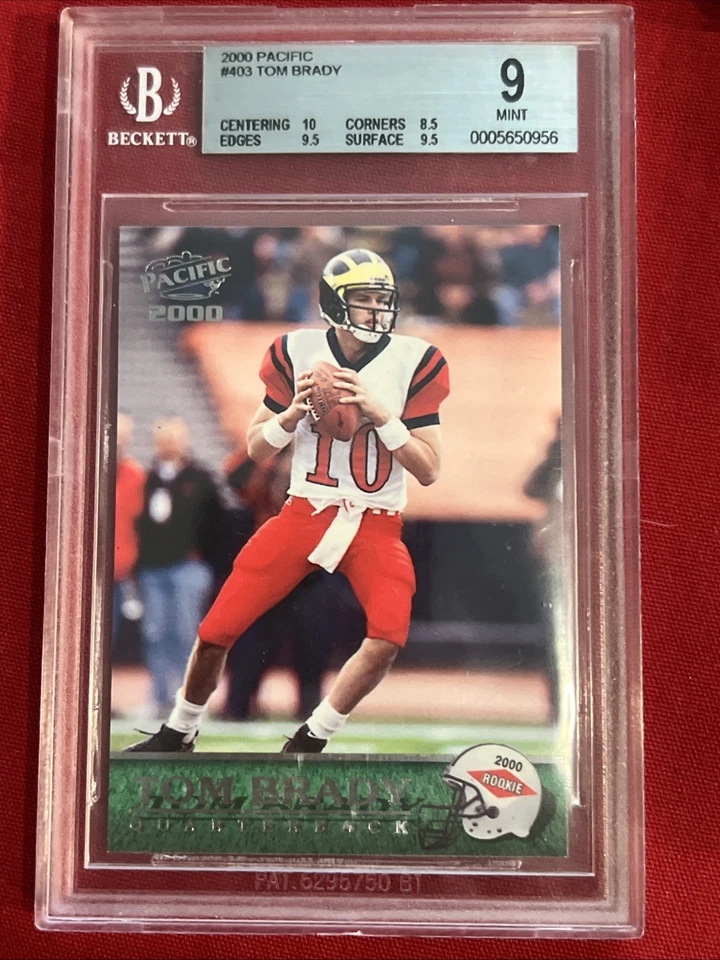 2000 Pacific Tom Brady #403 (RC) ROOKIE BGS 9 PERFEITO ESTADO (HOF, GOAT) - Imagem 3 de 4