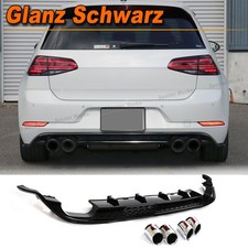 Glanz Schwarz Heckdiffusor Diffusor Spoiler Lippe für VW GOLF 7 VII GTI MK7.5 R