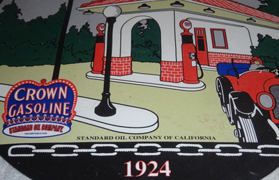 #ad #ad VINTAGE 1924 STANDARD OIL CALIFORNIA👩 WOMAN IN CAR GASOLINE PUMP PORCELAIN SIGN $129.99