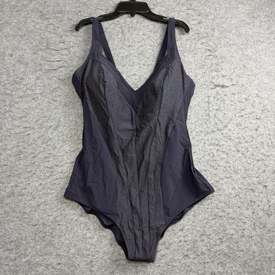 Anita Teresa Swimsuit Womens 18 Blue Moon One Piece Cup E Plus Size Glitter