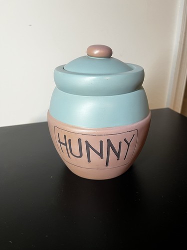 Disney Watch Collectors Club Series VI Teal Brown Hunny Pot Ceramic Jar *Vtg