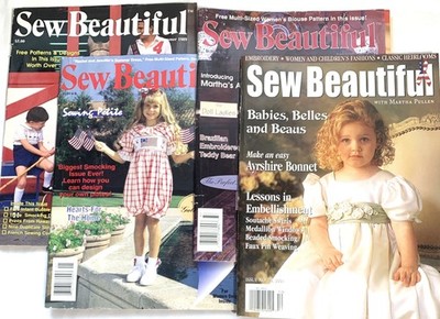 Sew Beautiful Magazine Lot 4 Issues 1989 1993 1994 2001 Smocking Sewing Patterns