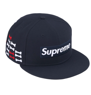 New Supreme Bones Box Logo New Era Blue 7 3/8 | eBay