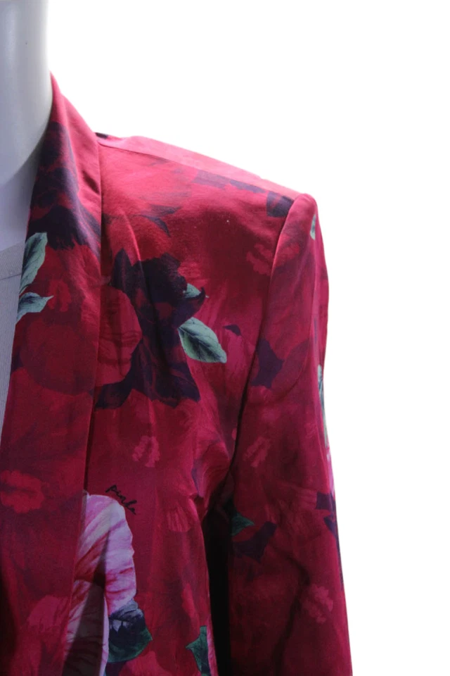 Jaqueta Blazer Pinko Feminina Gola Floral Manga Longa Botões Rosa Tamanho 2 - Imagem 2 de 4