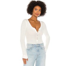 NWT Free People Intimately Henley Bodysuit Ivory Medium