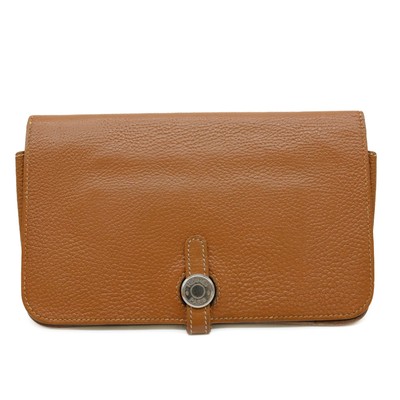 HERMES Hermes Long Wallet Dogon GM Togo Leather Gold Brown