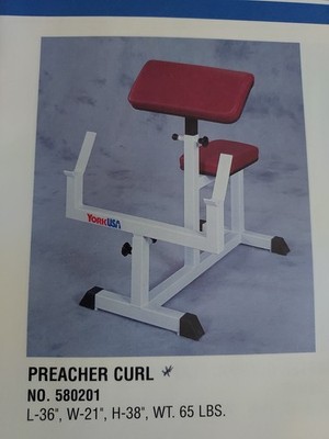 Preacher Curl Machine By York Barbell,  New,   USA, No.580201