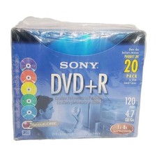 5 pack SONY DVD R 120 min. 4.7 GB Color Collection Blank Recordable DVD