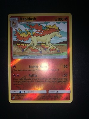 Pokemon Karte Rapidash Holo Reverse 18/181 Team Up Eng Englisch