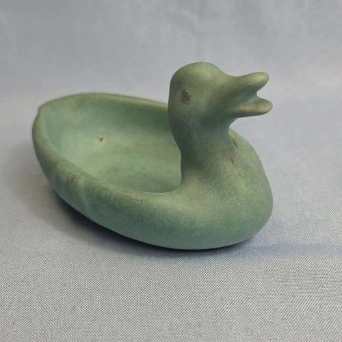 Weller Pottery Duck Dish Green Matte Art Pottery Pin Tray
