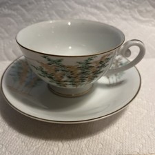 Vintage Fukagawa Arita Fine Porcelain Teacup Set