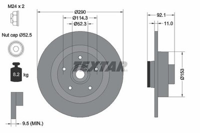 Textar 92254103 Bremsscheibe für RENAULT