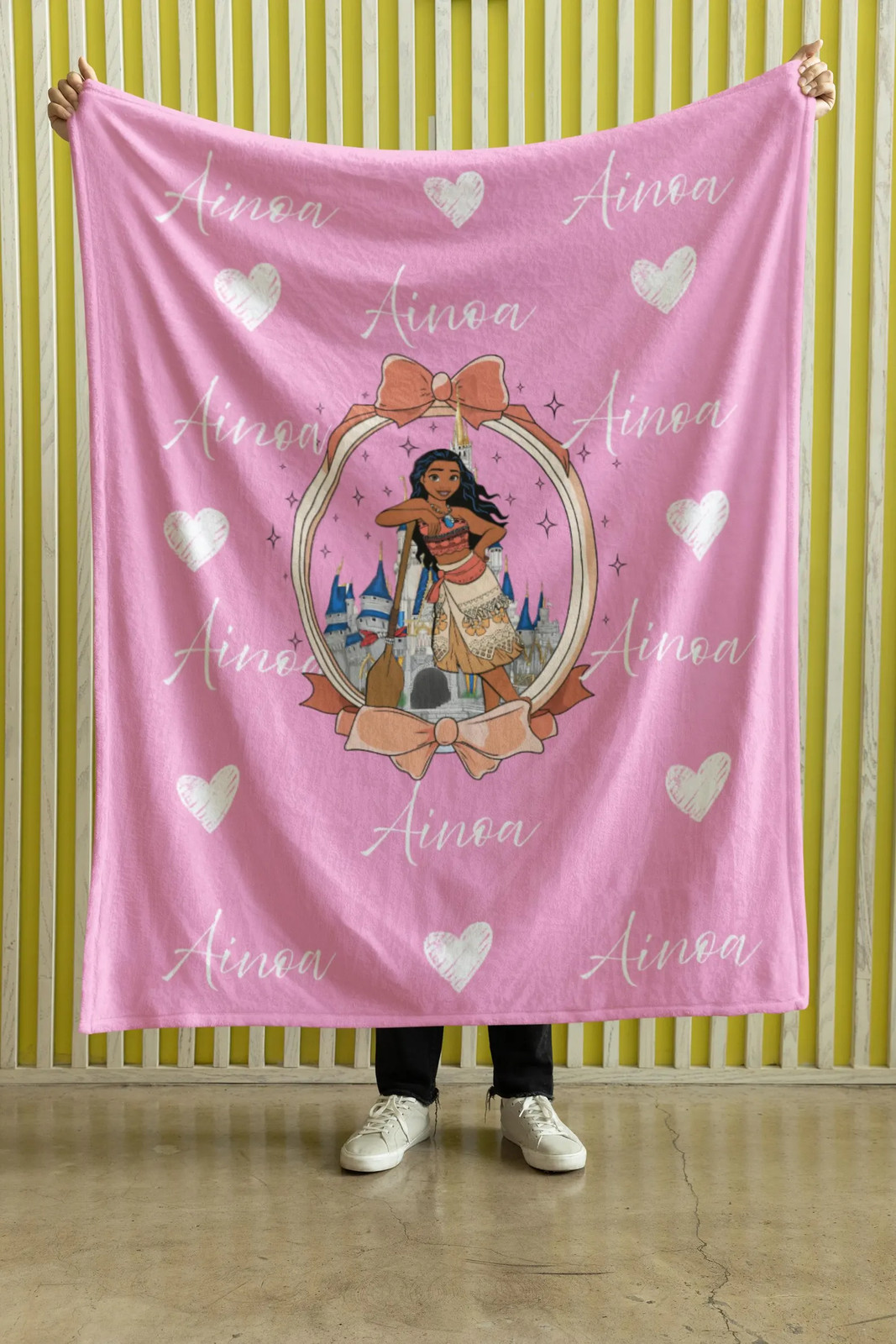 Disney Personalized Moana Gift For Friends Fleece Blanket