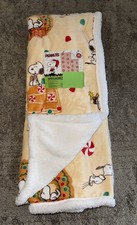 Snoopy Peanuts Sherpa Blanket Throw Gingerbread House Christmas 50x60
