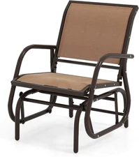 Swing Glider Chair, Ergonomic Rocking Chair with Comfortable Fabric, Iron Frame,