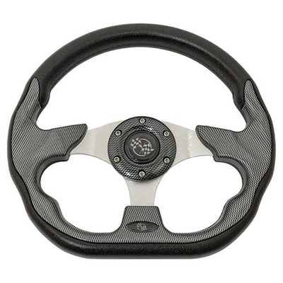 Racer Style Carbon Fiber Golf Cart Steering Wheel for EZGO, Club Car and Yamaha